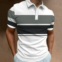 Hanas muške ljetne košulje, kratki rukav V izrez, suhe fit lagane golf majice, modna kontrasta boja