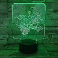 Great Wall 3D LED noćna lagana spavaća soba Slamska lampica Promjena boje