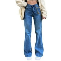 Sawvnm modne žene Ljetne casual labave čvrste pantalone džepove duge hlače koji koštaju uštedu