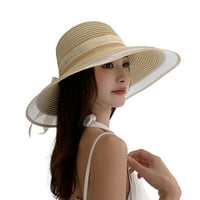 Mrežni patchwork zavoj slame - vidite, dekor luka, velika rub, anti-UV, zaštita od sunca, elegantan ljetni odmor, šešir, šešir