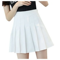 Bazyrey suknje za žene Solid Fashion High Squik Nasled mini suknja Slim struka Ležerne tenis Mini suknje