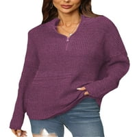 Bomotoo ženske pletenje džumper vrhovi puno boje ležerne pletene džempere Loungeward Cosy Dugi rukav