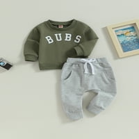 Bagilaanoe Toddler Baby Boy duge hlače Set pismo Ispis dukserice dugih rukava, pulover + puloverske
