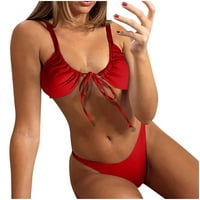 Bigersell Women Plus Veličina Bikini Žene Solid Bikini dvodijelni kupaći kostimi kupalište za kupaće