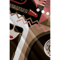 Muzička tema Košulja Guitar Trumpet Girl s bijelom kosom Ispis prednjeg prednjeg gumba Mekani prozračni