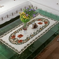 GERICH bijeli pravokutnik stolnjackim izvezenim cvjetnim malim stolom poklopcem Početna Dekor