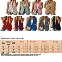 Colisha Dame Blazer jakne Solid Color Suit Vest rever Blazers Elegantna Office bez rukava Plava XL
