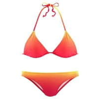 HHEI_K ženska ljetna modna seksi gradijentna čipka za halter remen Split bikini kupaći kostim plus kupaći
