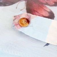Outfmvch s dugim rukavima za žene Ležerne prilike cvjetno tiskane gumbe Majica Šifon Nepravilni hem Ženski vrhovi plavi