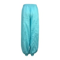 Wozhidase Wide nogu hlače za žene plus veličine pune boje casual labavo harem hlače joga hlače pantalone