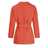 Ženske ležerne bluže - Redovna ovratnica odbrana Čvrsta dugi rukav Kardigan Jednostavna modna duga jakna