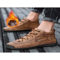 Muški topli čizmioske cipele casual čizme plišani obloženi gležnjači čizme za muškarce Fau kožne čizme,