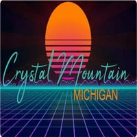 Crystal Mountain Michigan Vinil Decal Stiker Retro Neon Design