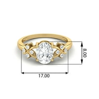 10k bijeli zlatni ovalni oblik London Blue Topaz ženski zaručni prsten