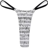Rukopisne muzičke note Ženske G-String Thengs niski diseni donje rublje Stretch T-Back gaćice