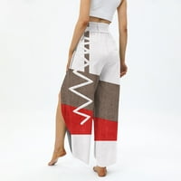 HHEI_K ženski elastični struk za ispis u boji casual pantalone Slim Fit Sports Women Hlače