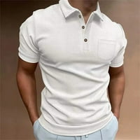 Muški Vrući T majice Slim Fit mišićno polo majice za muškarce kratki rukav suho fit golf košulje casual stilskih krpa bijeli xl