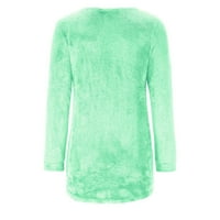 Ženski kardigan džemperi Baggy Fit bluza Pulover za odmor CREW CREW CALTE Slatki džemperi za žene Green