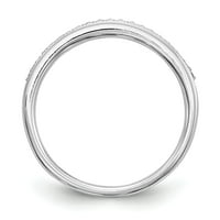 0.12ct. CZ Čvrsta stvar 14k bijeli zlatni vjenčani prsten za vjenčanje