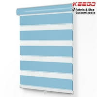 Keego Dual sloj valjka za slijepo svjetlo Filtriranje zipske zidne, bežične, prilagodljive, nebo plava