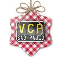 Kôd aerodroma s božićnim ornamentom za Sao Paulo Red Plaid Neonblond