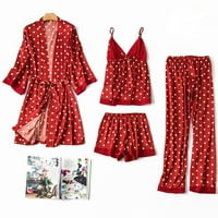 Levmjia pidžame za žene postavljene čišćenje ljeto plus veličine žene saten svilene pidžame kardigan