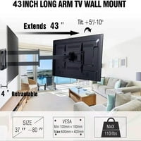 Dugo produžni TV nosač zidnog zidnog nosača sa dugim krakom zglobnim zidnim zidnim nosačem za ravne