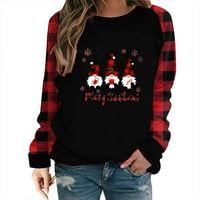 Ružni džemper za božić za žene Santa tisak bluza s dugim rukavima dame Trendi ugodne labave tunike