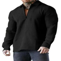 HAITE MAN Polo majica lapel izrez bluza dugih rukava majica Muške majice sa punim bojama Zipper T majice