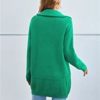 Ženski džemperi Topla dugi rukava pletena haljina labava ležerna udobna i modna Plus džemper V izrez