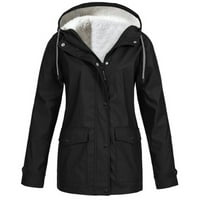 FESFESFES kaput za žene Čvrsta kišna jakna na otvorenom jakne vodootporni kapuljač kapuljača