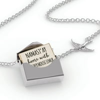 Ogrlica s bloketom Namast'ay Početna sa mojim sivim mišem LEMUR jednostavnim izlaskom u srebrnom kovertu