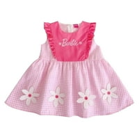 Youmylove haljine za djevojčice Toddler Pink Plaid cvjetna haljina bez rukava bez rukava
