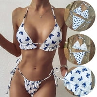 Ženski bikini kupališta dva leptira Split setovi plus veličine kupaći kupaći kostim bikini