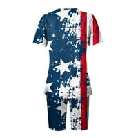 SKSLOEEG Workout setovi, dvije američke zastave Štampane patriotske odjeće za žene Ljeto plaža Kratki
