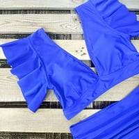 Tking Fashion Womens Spysuits bikini set Ispis Pleated push-up podstavljena mekana torba Split kupaći