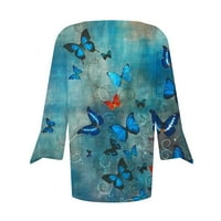 Azrijski ženski vrhovi, modni ženski ljetni V-izrez za rukav s kratkim majicama prodaja bluza