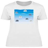 Slatki morski lavovi koji plutaju majica - majica -image by shutterstock, ženska XX-velika